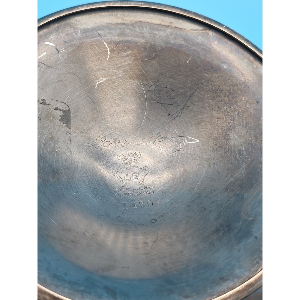 Lovelace Silverplate Lacey Ruffled Compote 5" International Silver Company 1430 - Picture 5 of 6